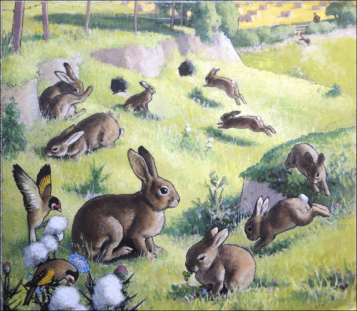 Bouncing Bunnies (Original) art by G W Backhouse Art at The Illustration Art Gallery