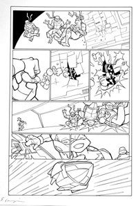 Teenage Mutant Ninja Turtles page 9 (Original) (Signed)