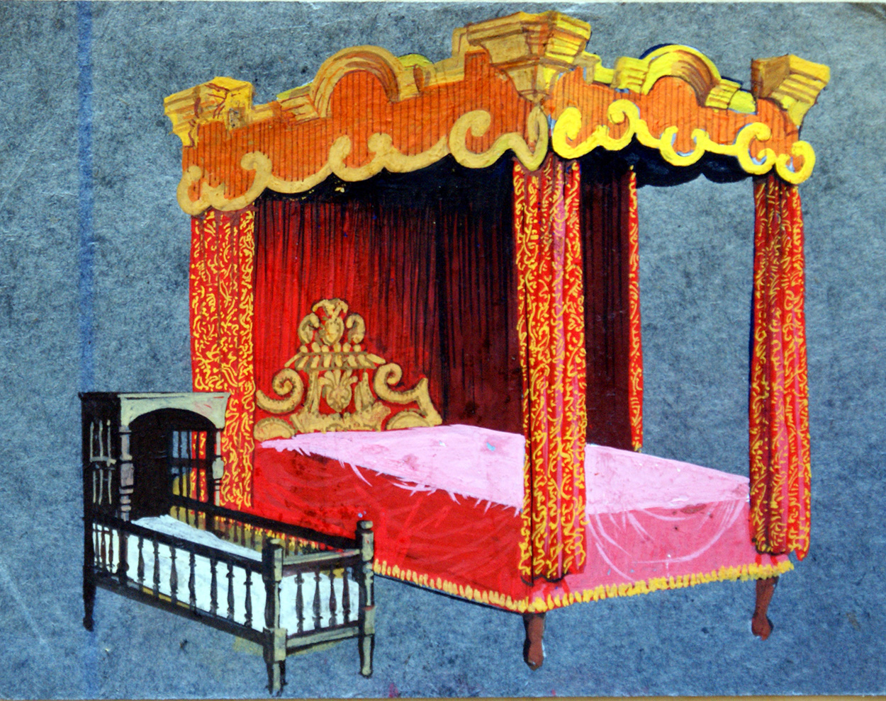 Royal Bed and Cot (Original) art by Jesus Blasco at The Illustration Art Gallery
