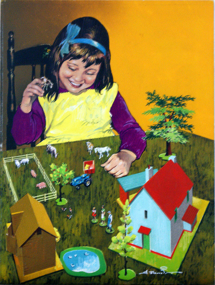 The Little Girl Who Had A Farm (Original) (Signed) art by Jesus Blasco Art at The Illustration Art Gallery
