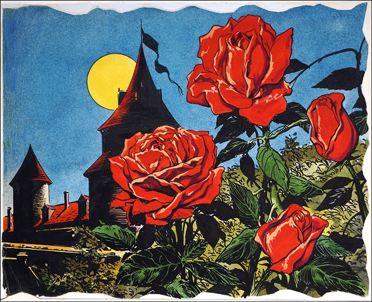 Sleeping Beauty - Red Roses (Original) by Sleeping Beauty (Blasco) Art at The Illustration Art Gallery