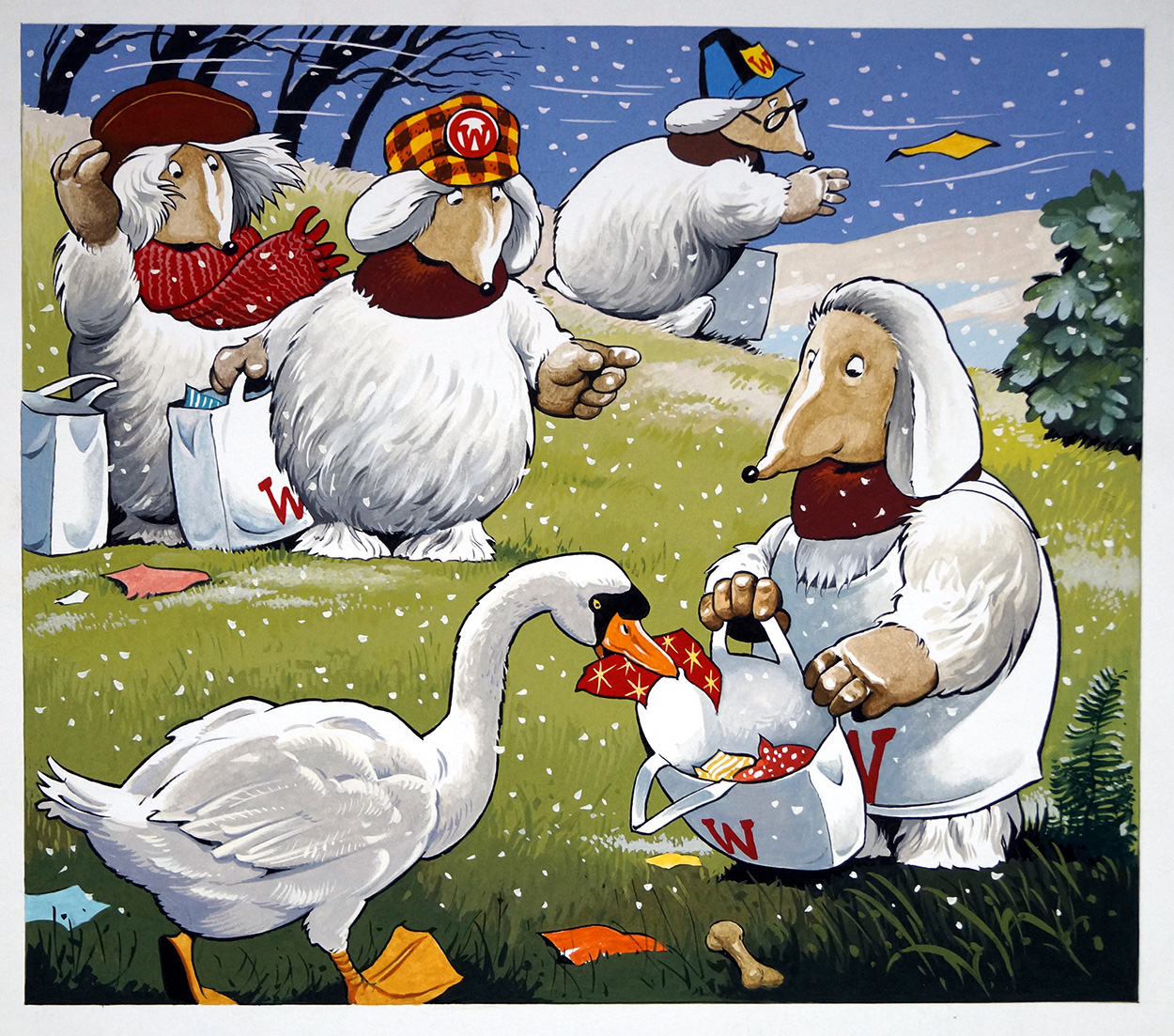 The Wombles: The Tidy Swan (TWO pages) (Originals) art by The Wombles (Blasco) at The Illustration Art Gallery