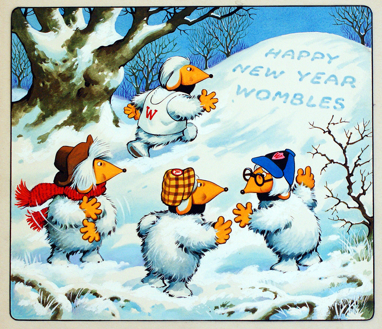 Happy New Year Wombles (Original) art by The Wombles (Blasco) at The Illustration Art Gallery