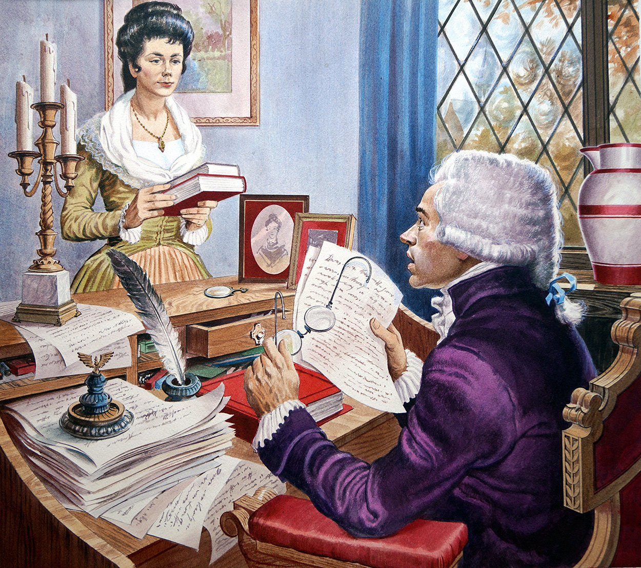 Famous Couples: Maximilien Robespierre and Eleanor Duplay (Original) art by Robert Brook Art at The Illustration Art Gallery