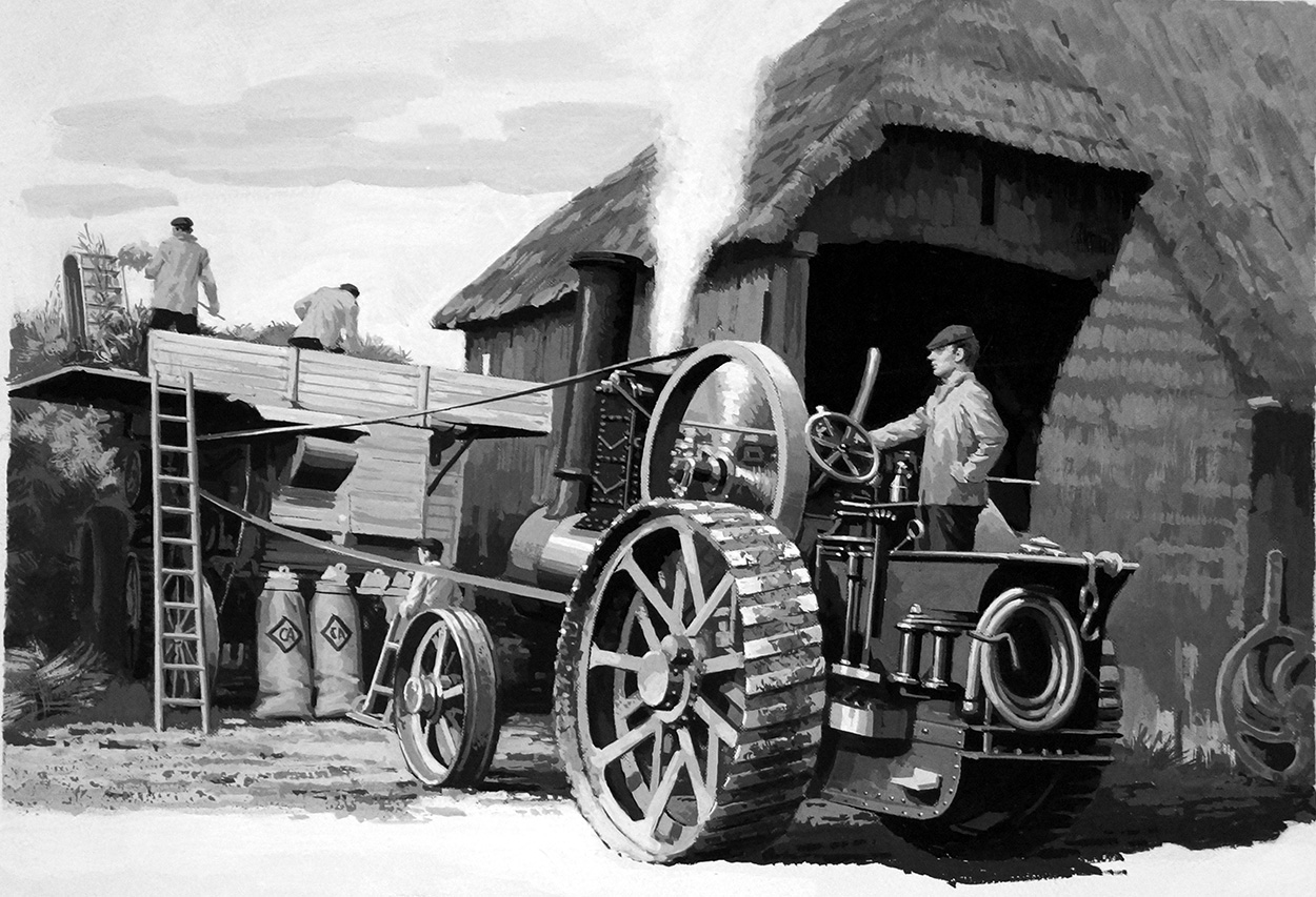 Burrell Steam Engine (Original) art by British History (Ralph Bruce) at The Illustration Art Gallery