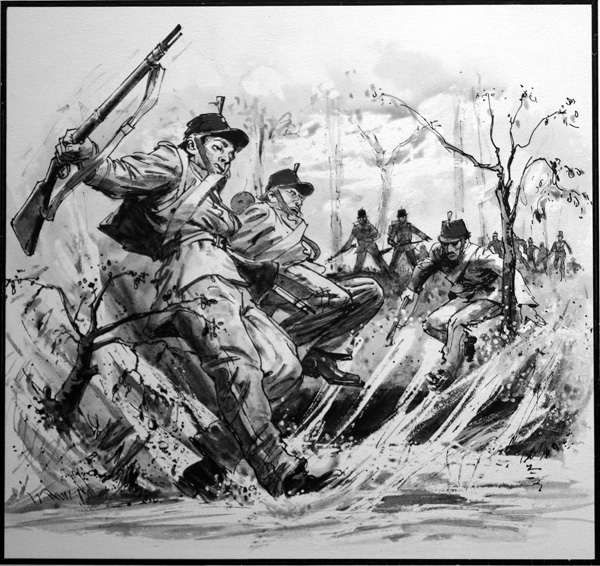 Into Action (Original) (Signed) by British History (Ralph Bruce) at The Illustration Art Gallery