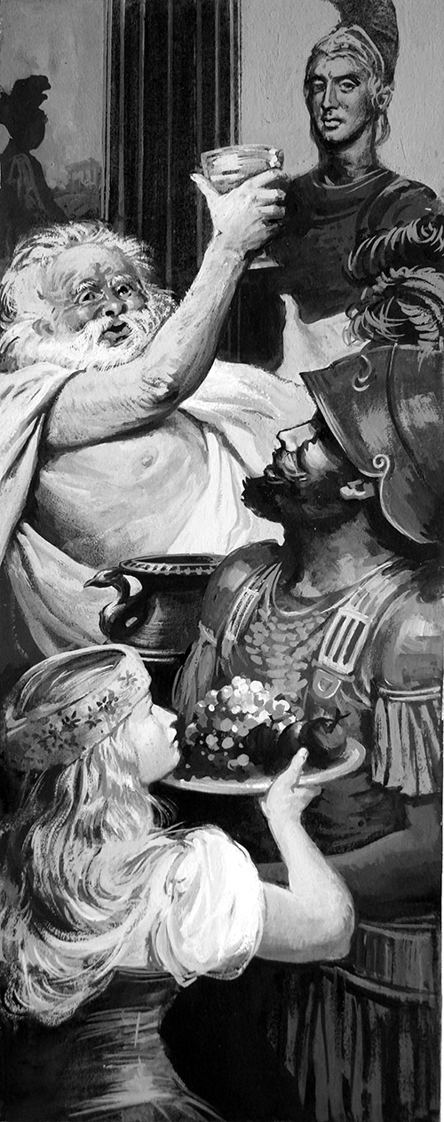 King Midas Entertains Silenus (Original) by Ralph Bruce Art at The Illustration Art Gallery