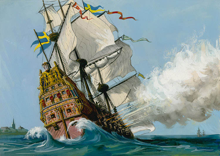 The Swedish Warship 'Vasa' (Original) by Ralph Bruce Art at The Illustration Art Gallery