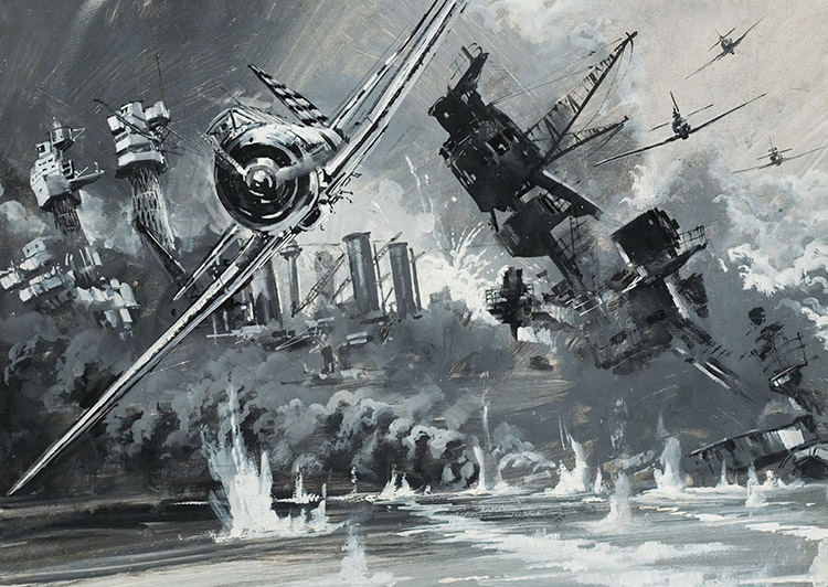 Pearl Harbour (Original) by Other Military Art (Coton) at The Illustration Art Gallery