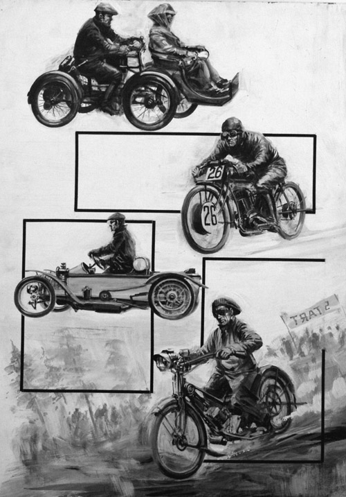 Power on Two Wheels: early motorbikes (Original) by Graham Coton at The Illustration Art Gallery