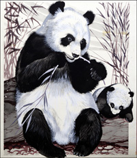 Panda Mother and Cub (Original)