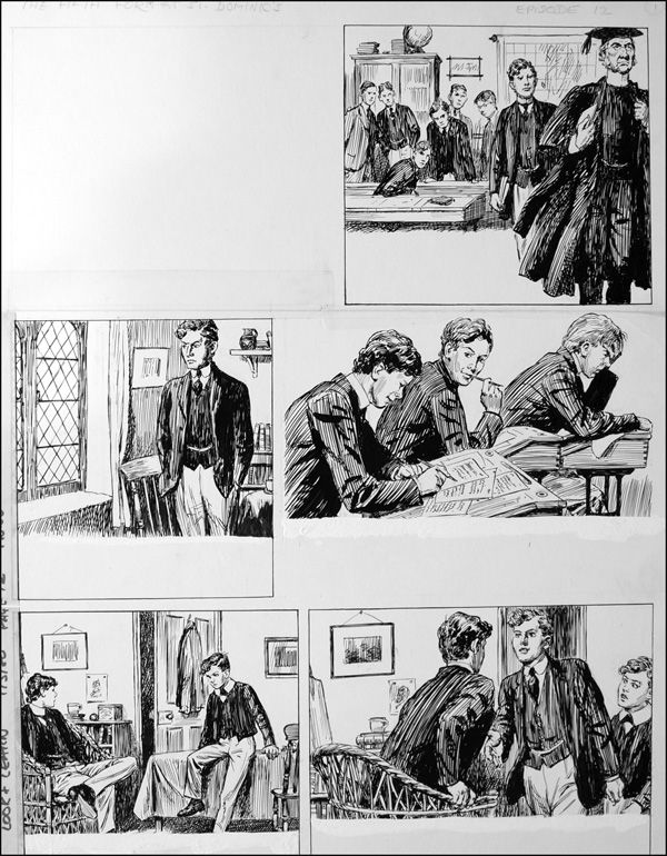 The Fifth Form at St. Dominic's - Exam (TWO pages) (Originals) by St. Dominic's (Doughty) at The Illustration Art Gallery