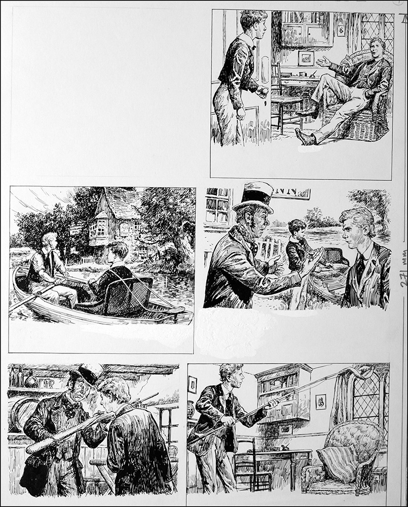 The Fifth Form at St. Dominic's - Fishing (TWO pages) (Originals) art by St. Dominic's (Doughty) at The Illustration Art Gallery