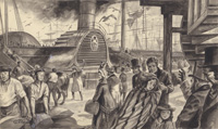 Britannia Steamship of 1840 art by Cecil Doughty