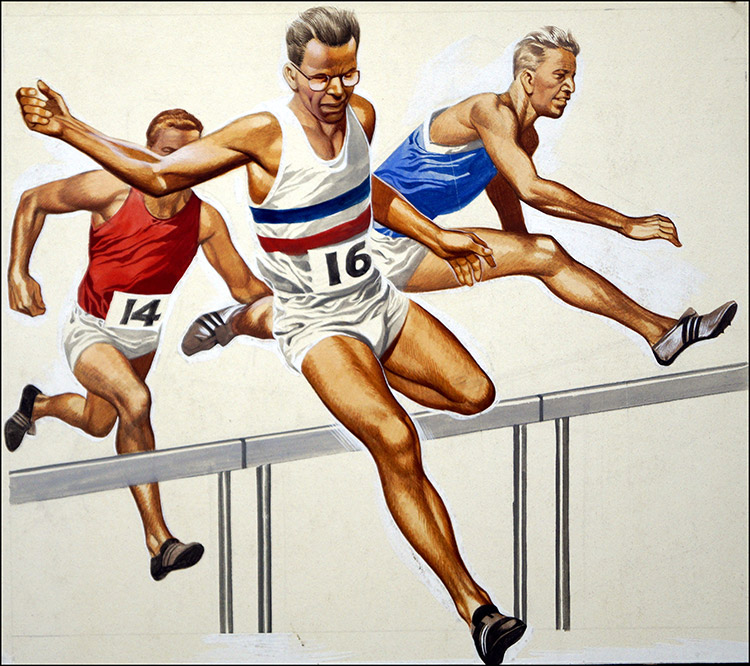The Magic of the Olympics: Chris Brasher (Original) by The Olympics (Ron Embleton) at The Illustration Art Gallery