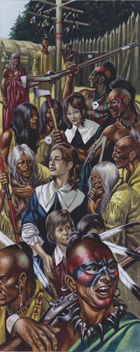 Women and Children Captured by Natives art by Ron Embleton