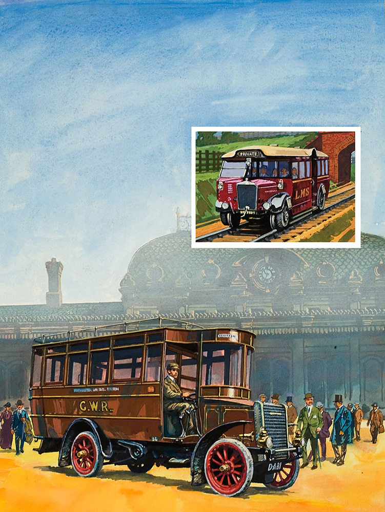 Bus and Rail (Original) art by Harry Green Art at The Illustration Art Gallery