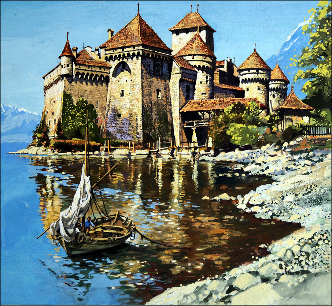 The Chateau de Chillon (Original) art by Harry Green Art at The Illustration Art Gallery