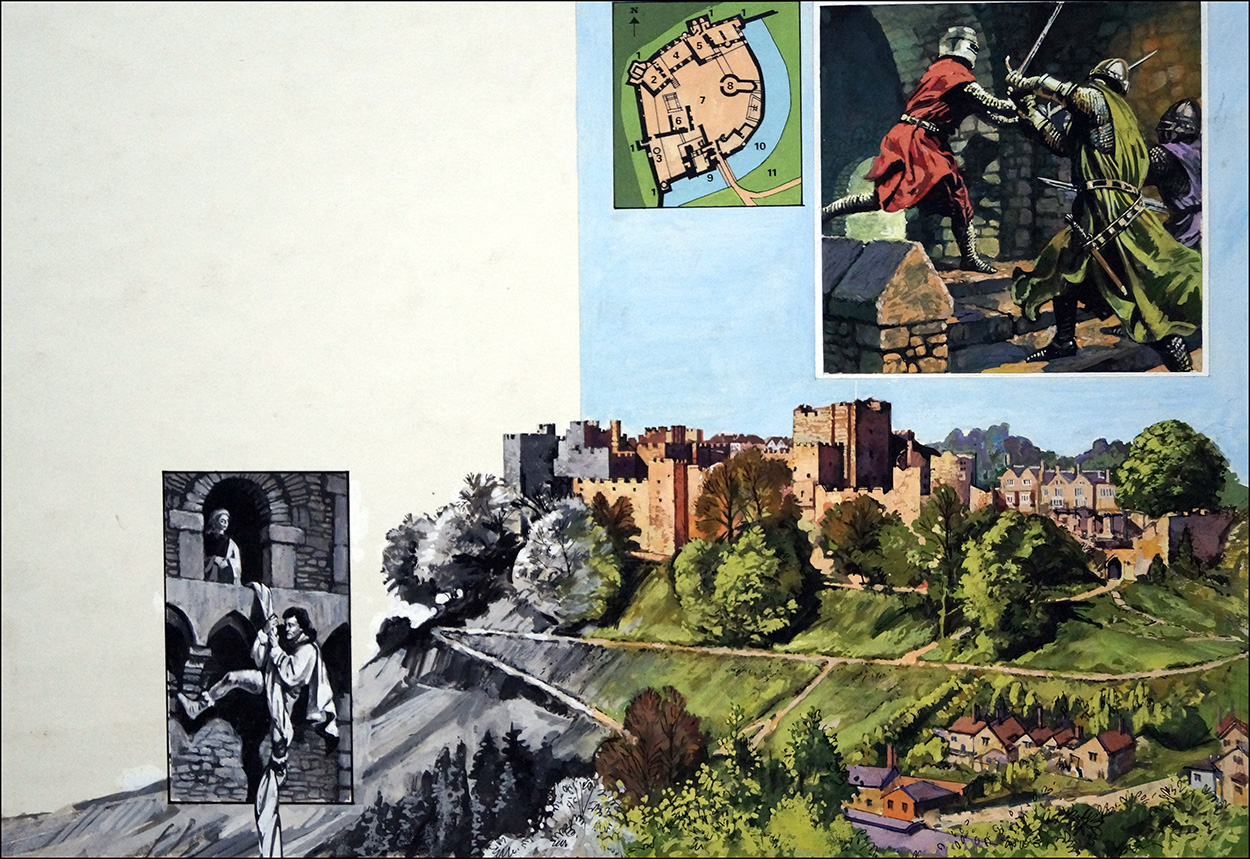 Ludlow Castle - Night of Treachery (Original) art by Harry Green Art at The Illustration Art Gallery