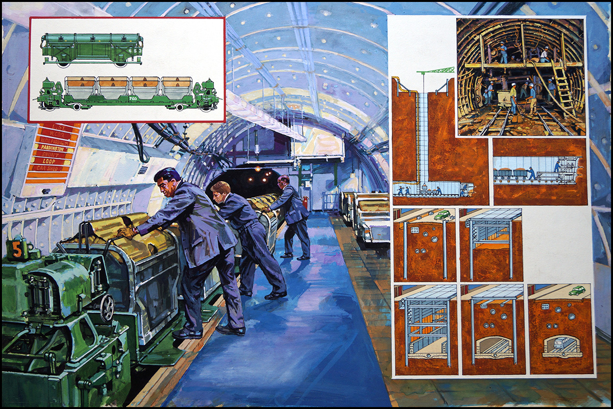 London's Underground Mail Trains (Original) art by Harry Green Art at The Illustration Art Gallery
