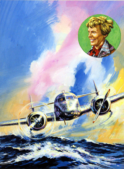 Amelia Earhart (Original) by Harry Green Art at The Illustration Art Gallery
