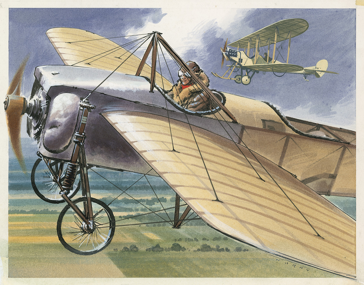 Bleriot X1 Monoplane (Original) (Signed) art by Air (Wilf Hardy) at The Illustration Art Gallery