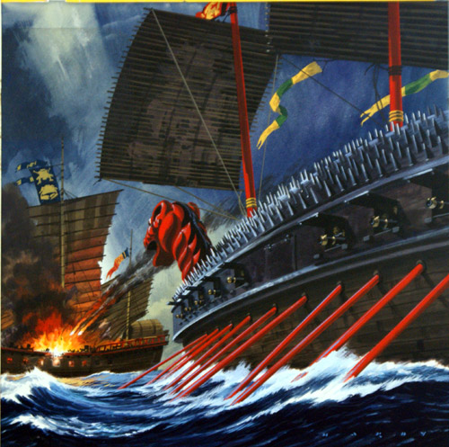 Dragon Warship (Original) (Signed) by Sea (Wilf Hardy) at The Illustration Art Gallery