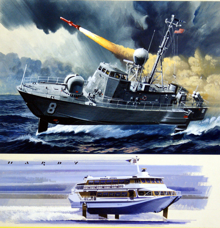 The Hydrofoil (Original) (Signed) by Sea (Wilf Hardy) at The Illustration Art Gallery
