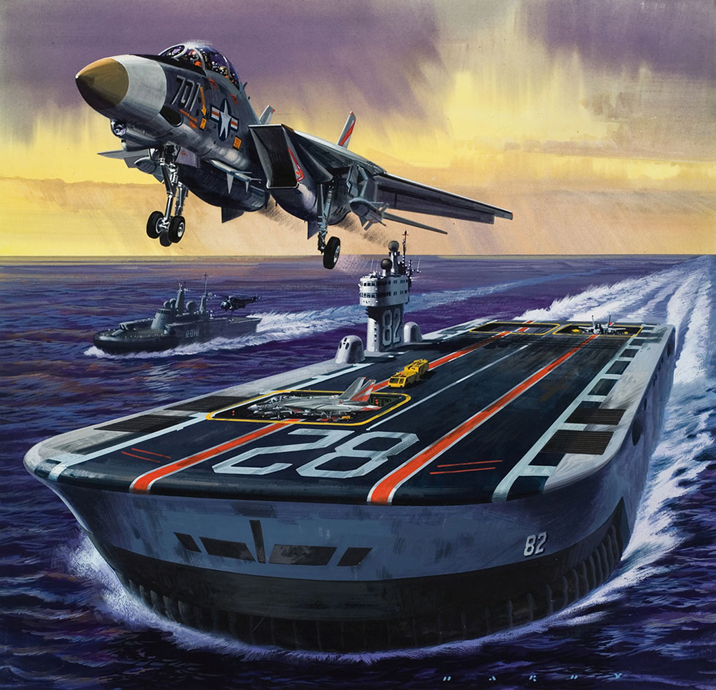 Aircraft Carrier of the Future (Original) (Signed) art by Air (Wilf Hardy) at The Illustration Art Gallery