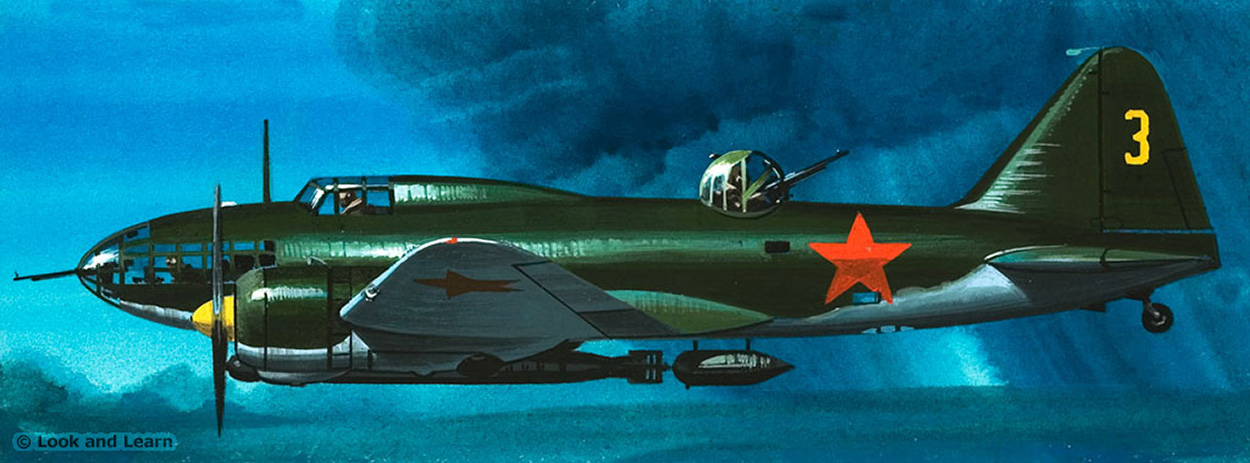 Ilyushin 11 (DB-3F) Bomber (Original) art by Air (Wilf Hardy) at The Illustration Art Gallery