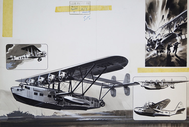 Sikorsky and Flying Boats (Original) (Signed) by Air (Wilf Hardy) at The Illustration Art Gallery
