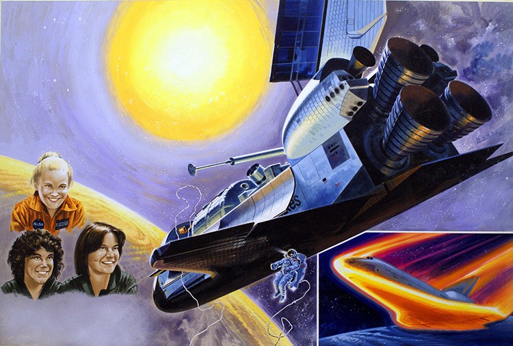 Women in Space (Original) (Signed) by Space (Wilf Hardy) at The Illustration Art Gallery