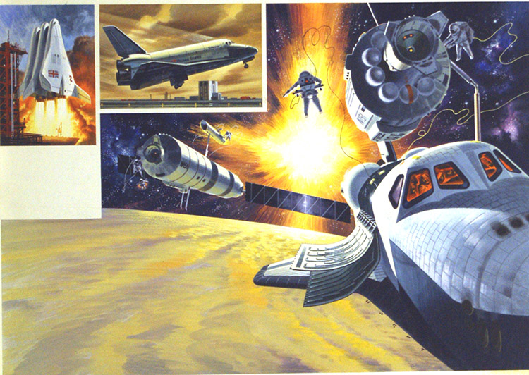 Future Developments of the Space Shuttle (Original) (Signed) by Space (Wilf Hardy) at The Illustration Art Gallery