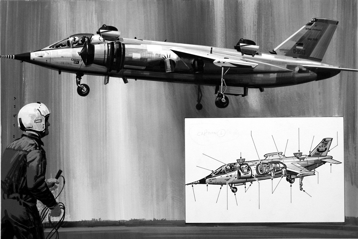 German VAK-191B (Original) (Signed) art by Air (Wilf Hardy) at The Illustration Art Gallery