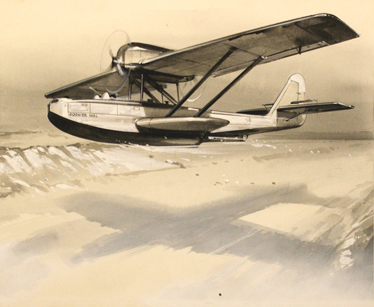 Flying to the North Pole (Original) by Air (Wilf Hardy) at The Illustration Art Gallery