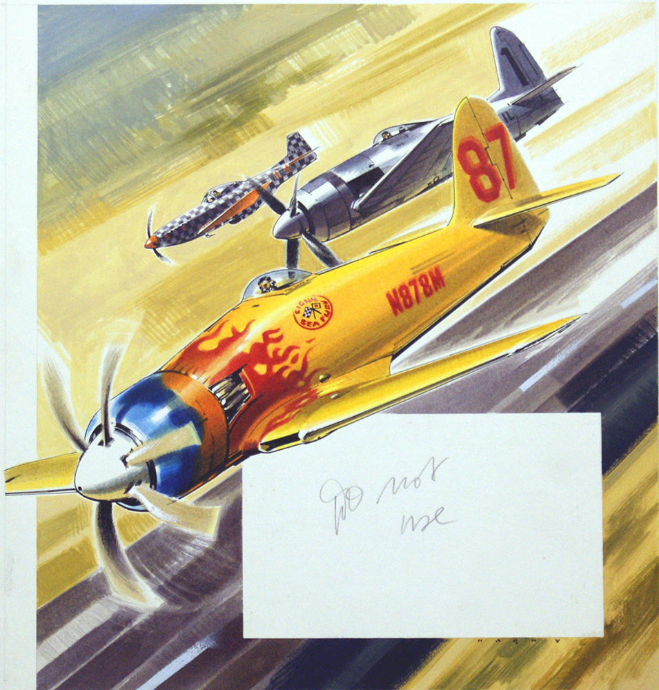 Three 'hot rod' racers from Aerobatic competitions (Original) (Signed) art by Air (Wilf Hardy) at The Illustration Art Gallery