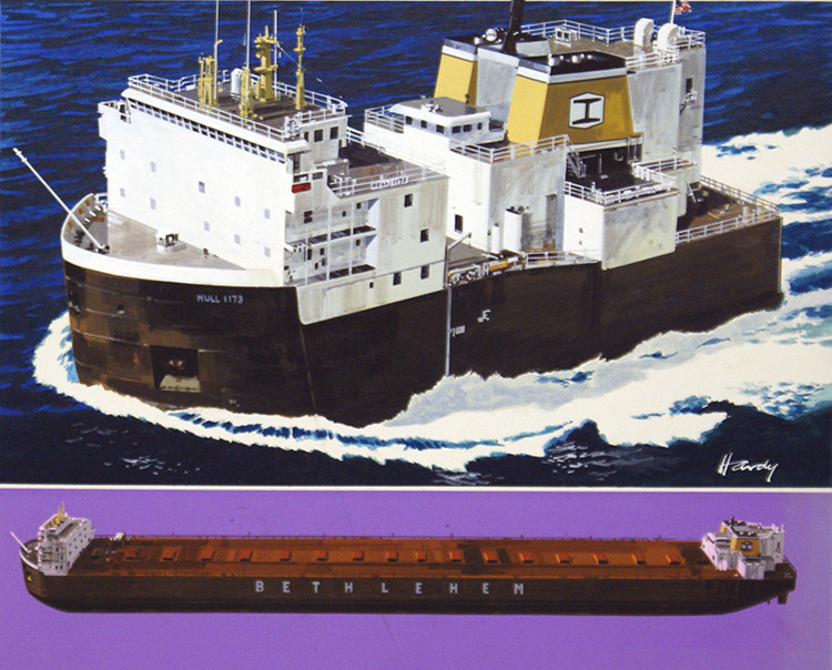 The Shortest Longest Tanker in the World (Original) (Signed) by Sea (Wilf Hardy) at The Illustration Art Gallery