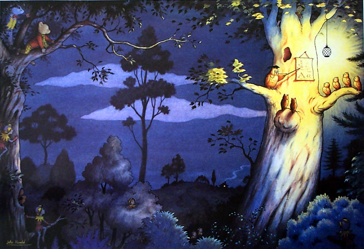 Rupert Bear: Nutwood Night Class (Limited Edition Print) art by John Harrold Art at The Illustration Art Gallery