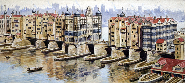 The Original London Bridge (Original) by Donald Hartley Art at The Illustration Art Gallery