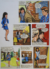Enid Blyton's The Naughtiest Girl in the School: The Slap (THREE pages) art by Tony Higham