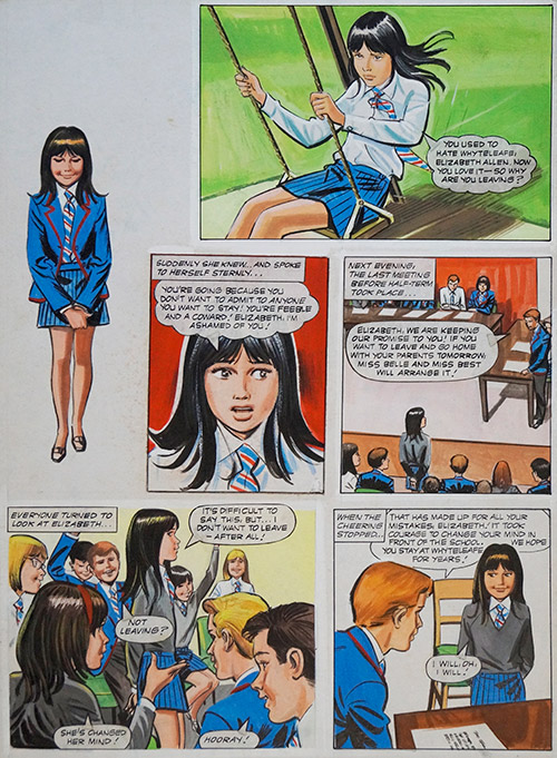 Enid Blyton's The Naughtiest Girl in the School: The End (TWO pages) (Originals) by Tony Higham Art at The Illustration Art Gallery