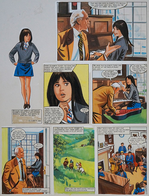 Enid Blyton's The Naughtiest Girl in the School: A Very Bad Girl (THREE pages) (Originals) by Tony Higham Art at The Illustration Art Gallery