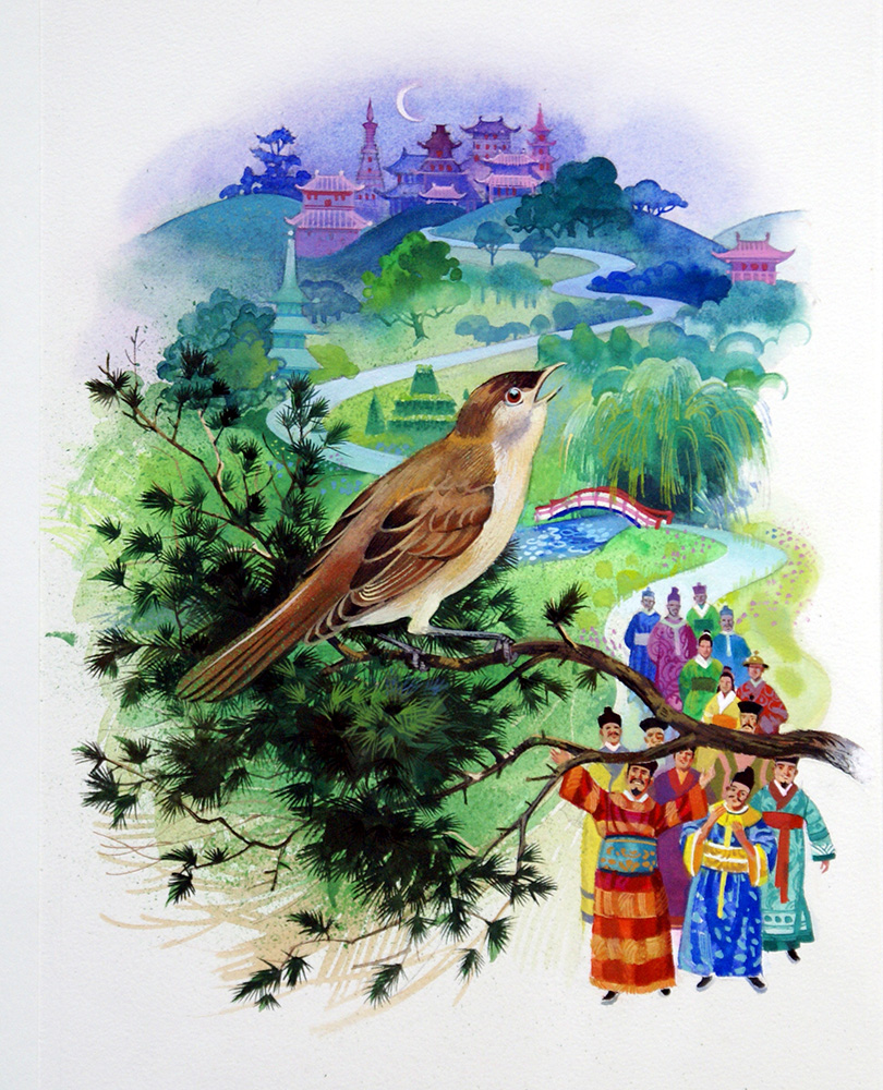 The Emperor and the Nightingale 2 (Original) art by Andrew Howat Art at The Illustration Art Gallery