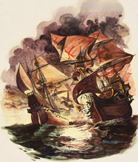Defeat of the Spanish Armada (Original) (Signed)