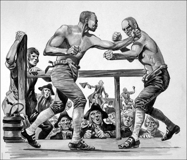 Bare Knuckle Boxing Match (Original) by British History (Peter Jackson) at The Illustration Art Gallery