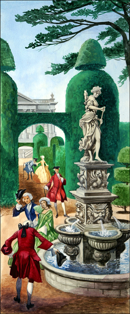 Regency Garden (Original) art by British History (Peter Jackson) at The Illustration Art Gallery