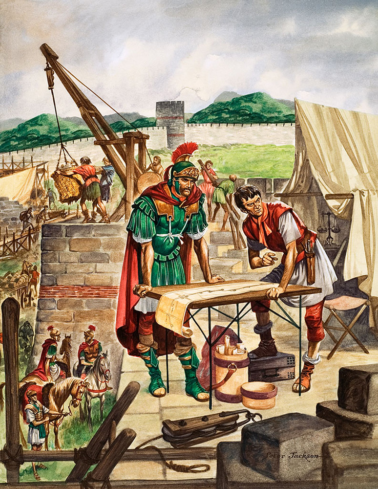 Building Hadrian's Wall (Original) (Signed) art by British History (Peter Jackson) at The Illustration Art Gallery