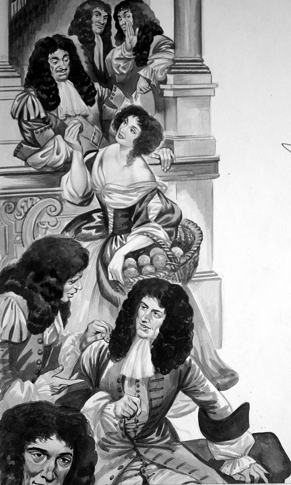 Nell Gwynn Meets King Charles II (Original) art by British History (Peter Jackson) at The Illustration Art Gallery