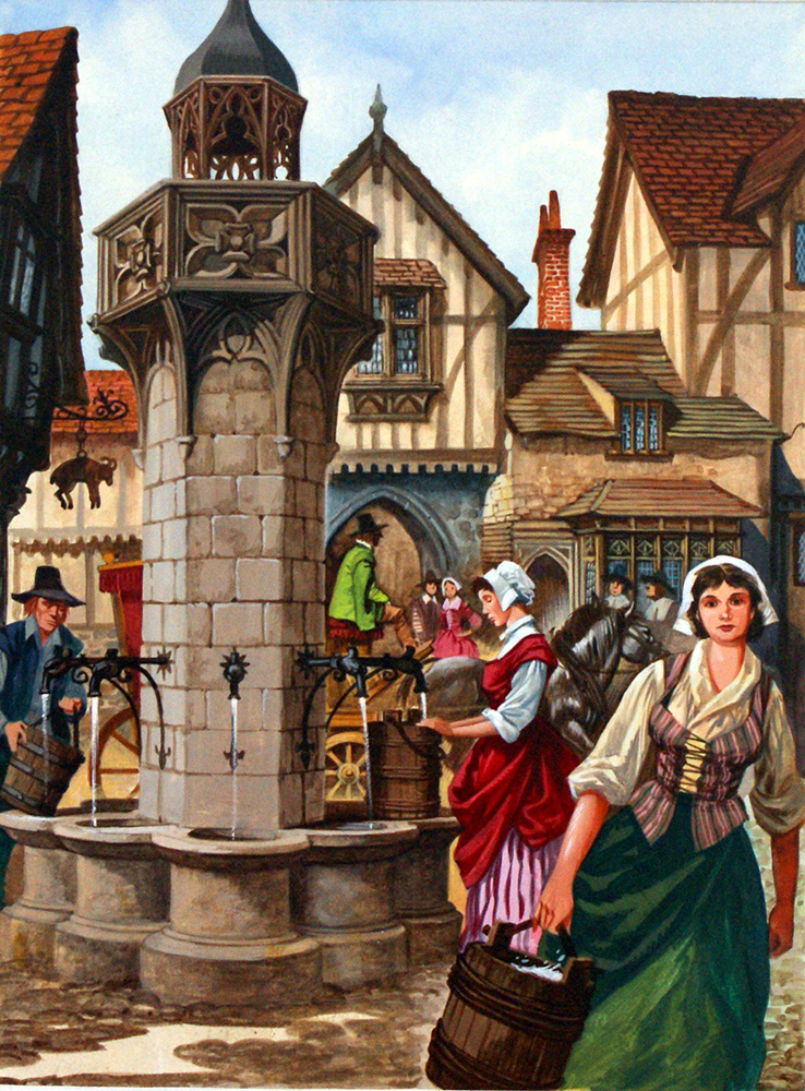 Bringing Water to the Towns (Original) art by British History (Peter Jackson) at The Illustration Art Gallery