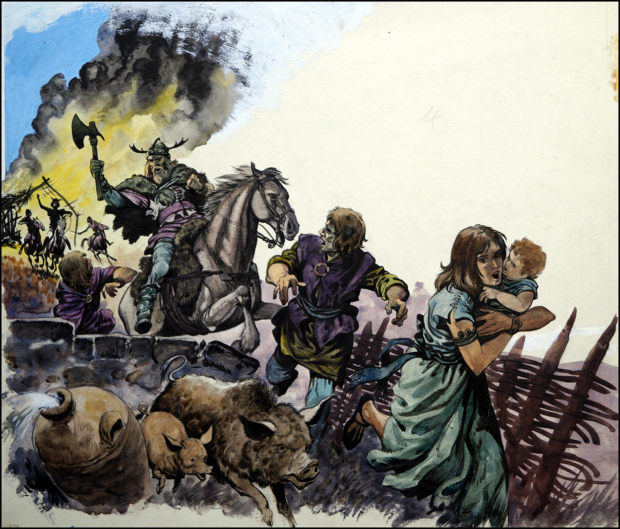 Saxon Raiders (Original) art by British History (Peter Jackson) at The Illustration Art Gallery